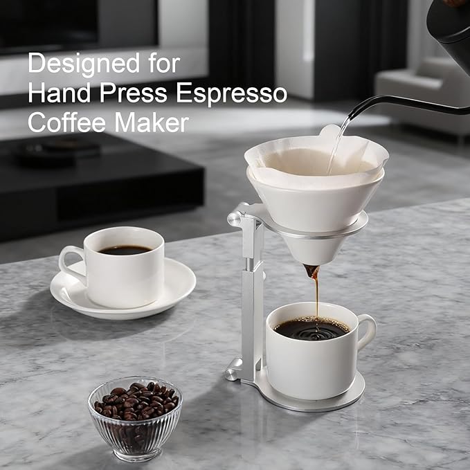 TYGHF Pour Over Coffee Maker Stand,Adjustable & Foldable Portable Electric Espresso Machine Stand,Holder for Coffee Grinder,Universal Dripper,V60 Dripper,Travel Coffee Maker,Coffee Press Sliver