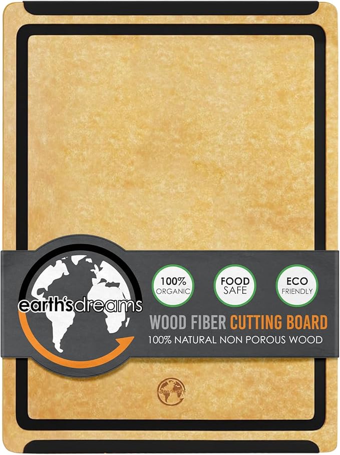 Earth’s Dreams Composite Wood Cutting Board 17” x 12”, Built in Groove
