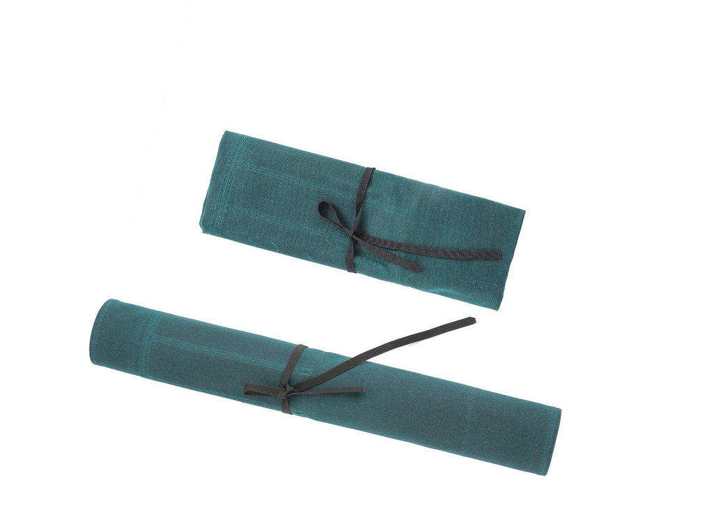 Denifiter Heavy Duty Waxed Canvas Chef Knife Storage Roll Bag With 7 Slots, Waterproof And Durable (Dark Green)