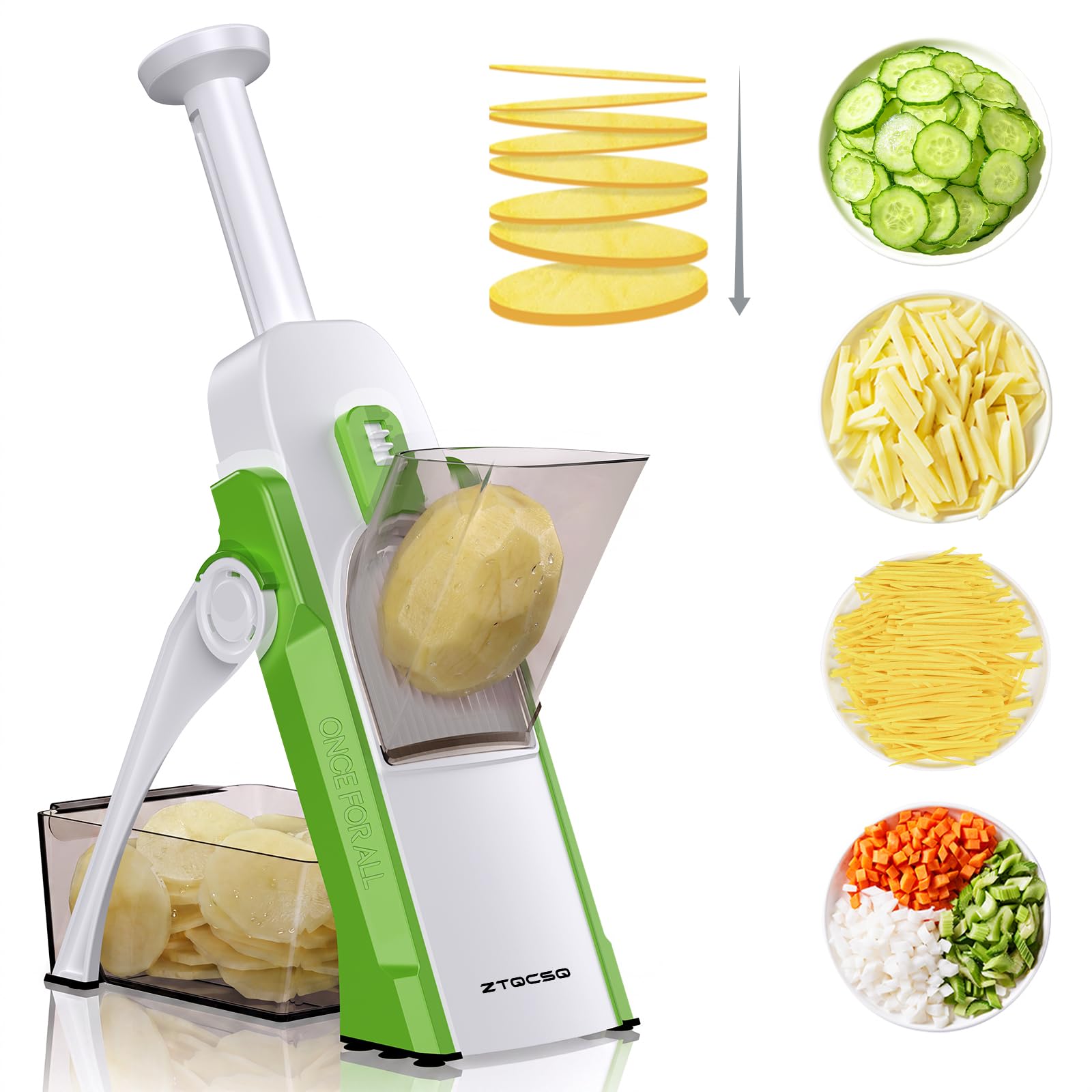 Safe Mandoline Slicer for Kitchen, Vegetable & Food Cutter, Easy to Clean