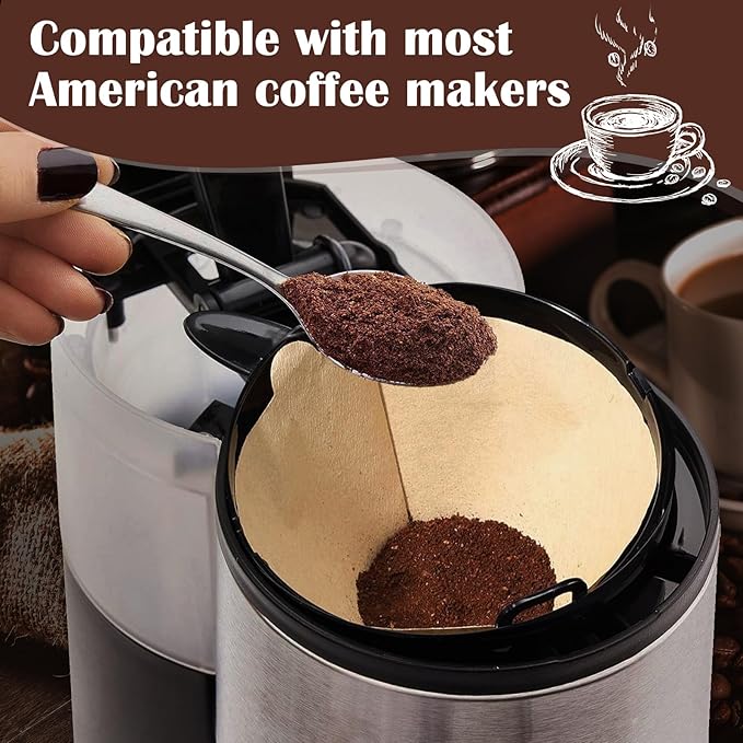200 Count #4 Cone Coffee Filters 8-12 Cup, Natural Coffee Filters