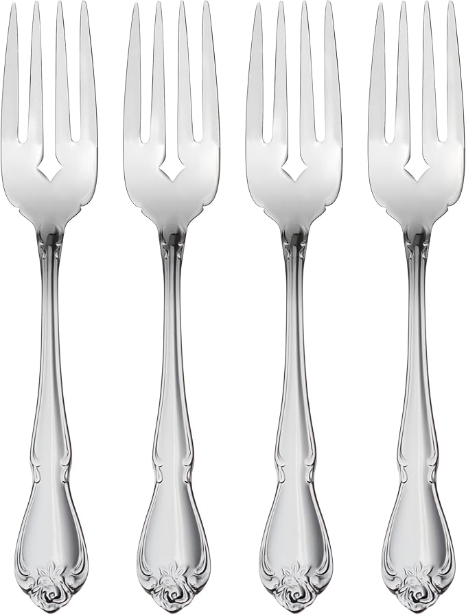 Oneida True Rose Salad Forks Silverware Set for 4, Flatware