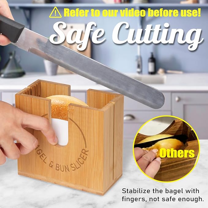 Large Adjustable Bagel Slicer Holder