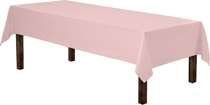 Gee Di Moda Rectangle Tablecloth - 60 x 102 Inch Pink Table Cloth for 6 Foot Rectangle Tables - Heavy Duty Washable Fabric - for Holiday Party, Dinner, Weddings, Baby Shower & Events