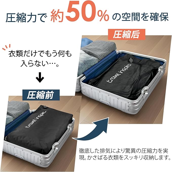 Vacuum Packing Cube 22L Carry-On for Suitcase with Wireless Pump