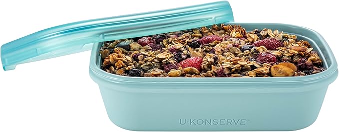 U-Konserve Platinum Silicone Food Container Bento Box 24 oz Seafoam