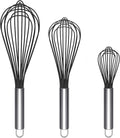 TEEVEA Silicone Whisk Set, Stainless Steel Handle, Heat Resistant Nonstick