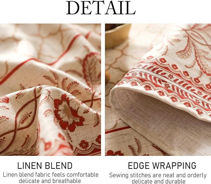 ISAENNE Designer Linen Square Large Tablecloth,67"x67"-Chamonix A
