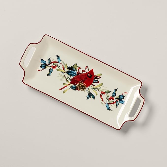 Lenox Winter Greetings Ivory Christmas Porcelain Serving Tray