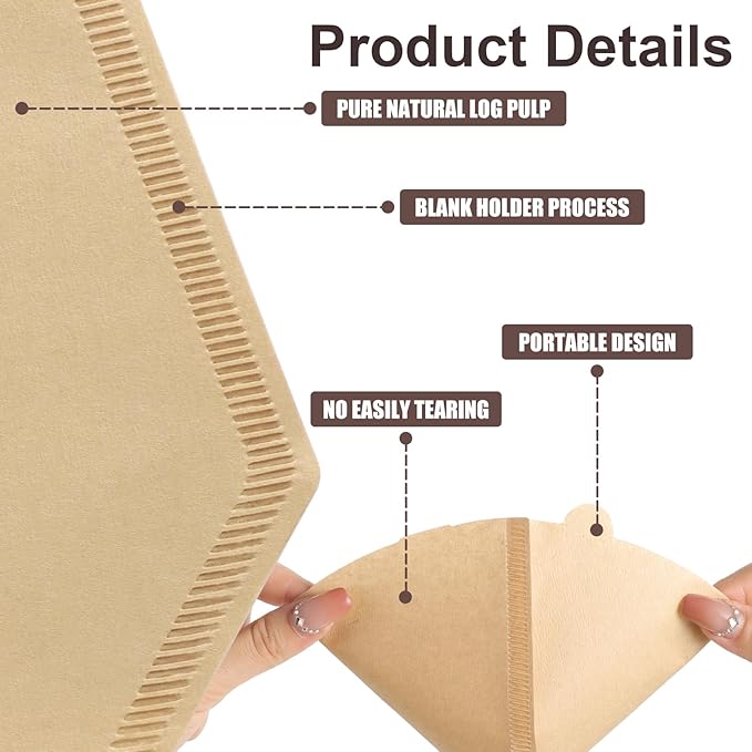 Coffee Filters #2, 600Pcs Unbleached 2 Cone Filters Paper