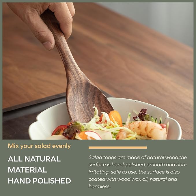 Muso Wood Acacia Salad Servers, 12-inch, Set of 2
