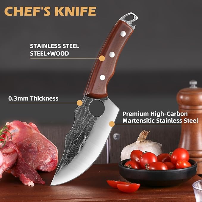 ACEKNIFE 6 Inch Meat Cutting Boning Knife, German Steel, With Sheath