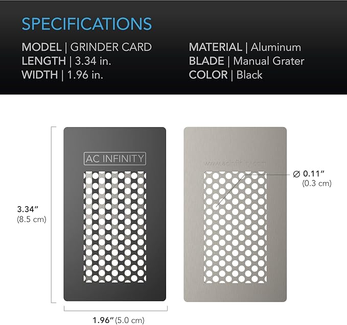 AC Infinity Grinder Card, Black Aluminum Milling Tool