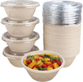 JAYEEY 33 oz Disposable bowls with lids food storage Plant Fibers 50 Pack