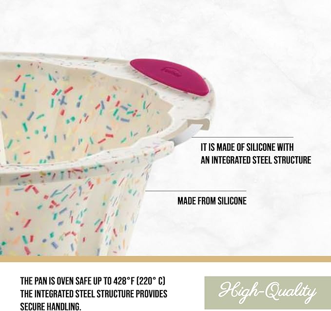 Trudeau, Structure Silicone, Confetti Fluted Cake Pan (05118558)