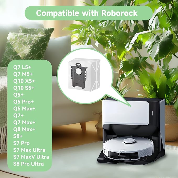 WAIKAS 20-Pack Vacuum Bags for Roborock Q10, Q7, Q5, Q8, S8 and S7 Series