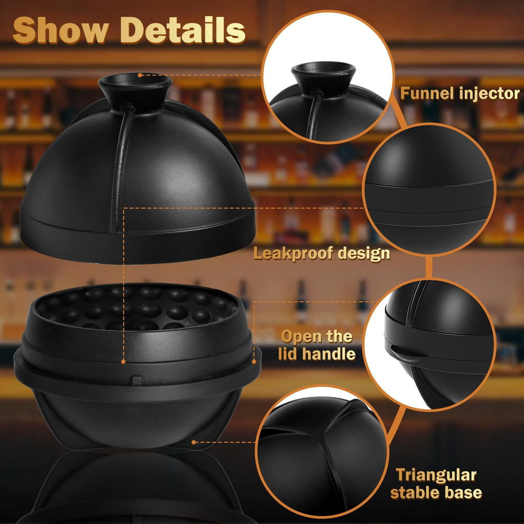 4 Pack Golf Ball Ice Cube Mold 2.5 Inch Large Silicone 3D Golf Ball Ice Cube Molds Novelty Golf Ball Cube Molds Christmas Gifts for Cocktails, Bourbon,Brandy, Whiskey (4, Golf Ball)