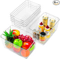 Freebat 6 Pack Pantry Organization and Storage,Clear Plastic Storage Bins