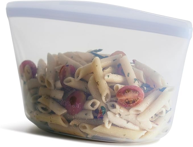 Stasher Premium Reusable Silicone Food Storage Bowl, Clear, 6-Cup