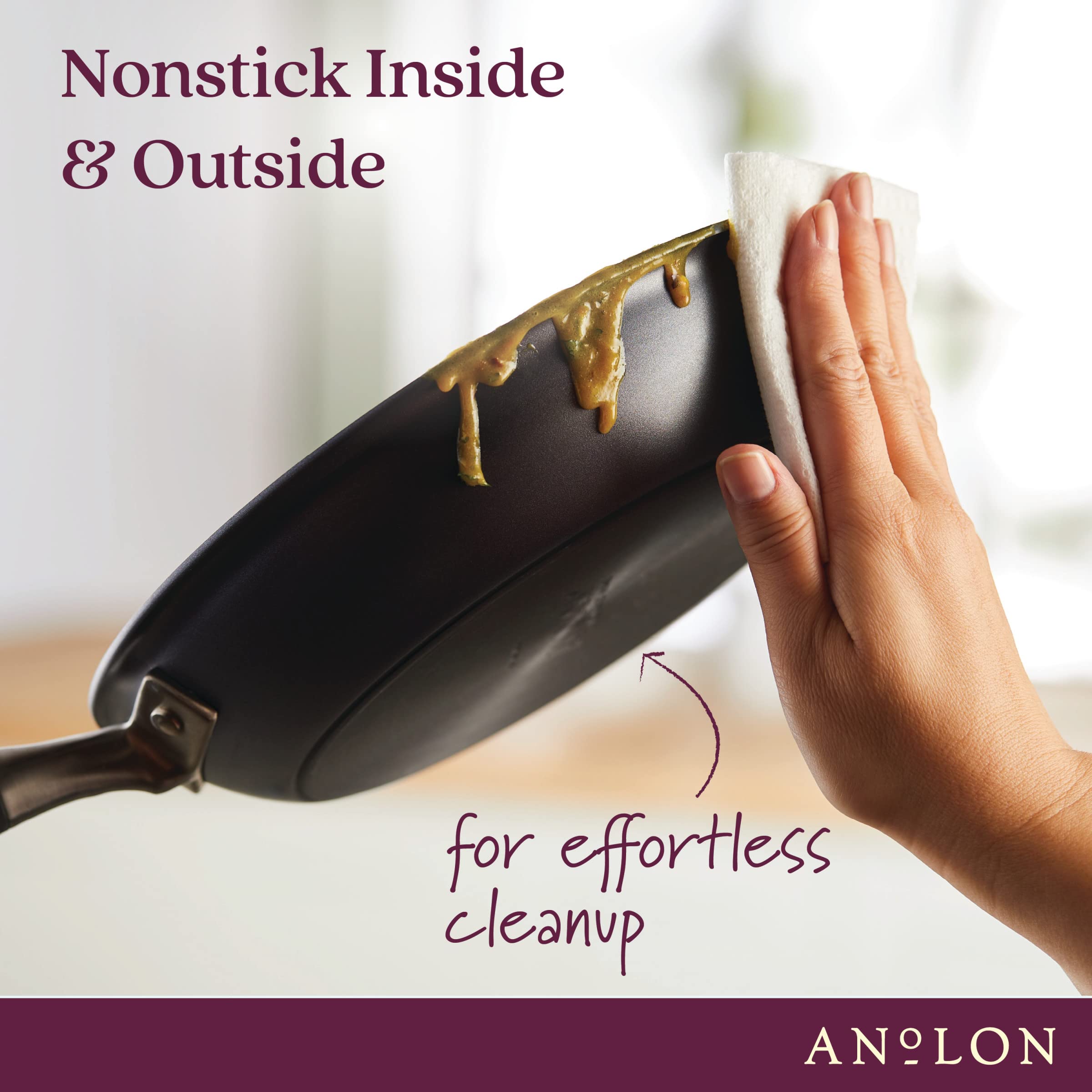 Anolon Advanced Home Hard-Anodized Nonstick Sauce pot with Lid, 4.5-Quart, Moonstone