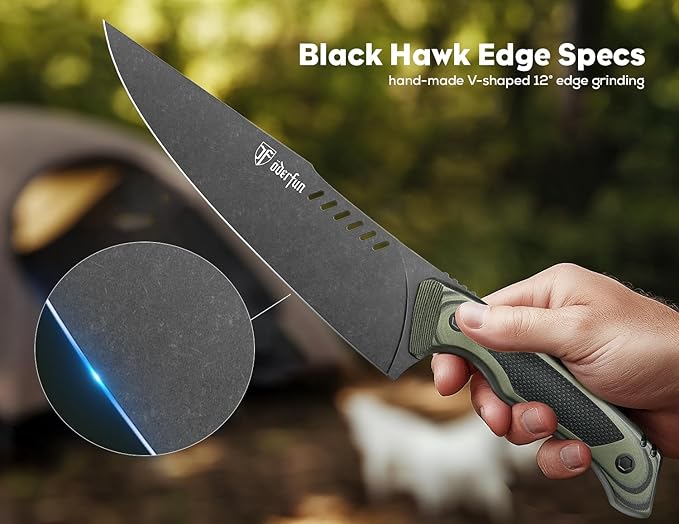 8 Inch Professional Chef Knife - German Steel Blade with G10 Handle & Full-Tang Construction - Outdoor Kitchen & Survival Gyuto Design - Knife For Men