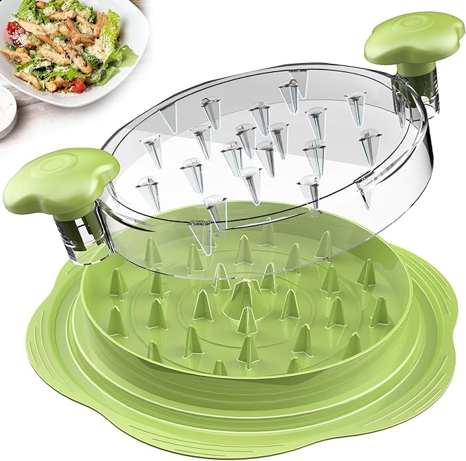 Chicken Shredder Tool Twist Large Meat Shredder with Brush&Fork, Matcha