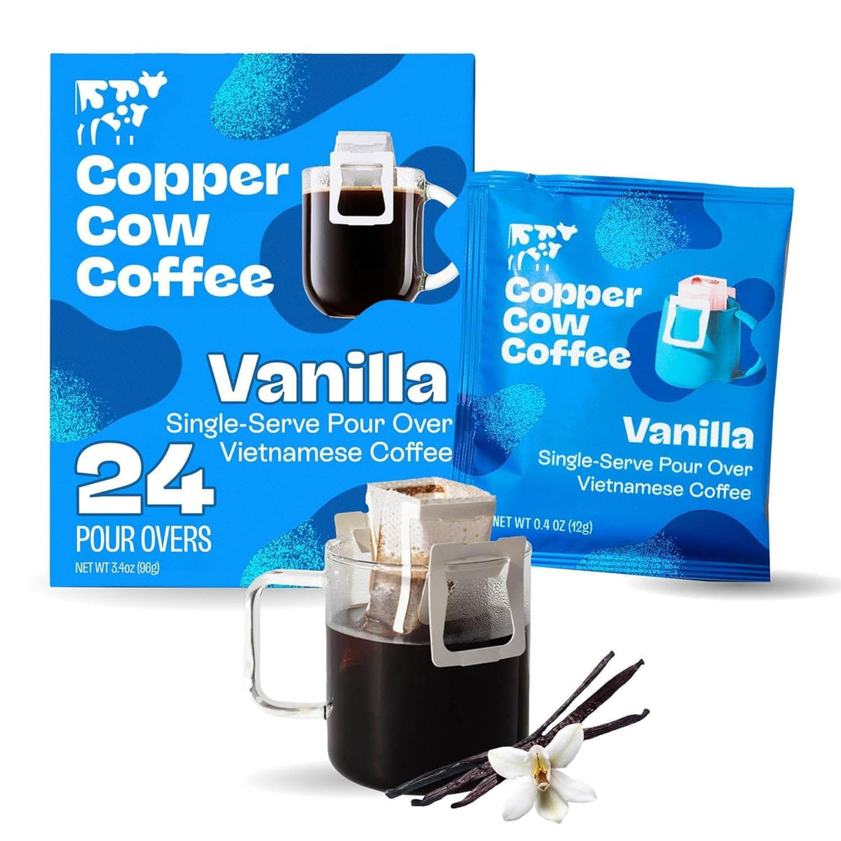 Copper Cow Coffee Vietnamese Pour Over Variety Pack, 5 Single-Serve Filters