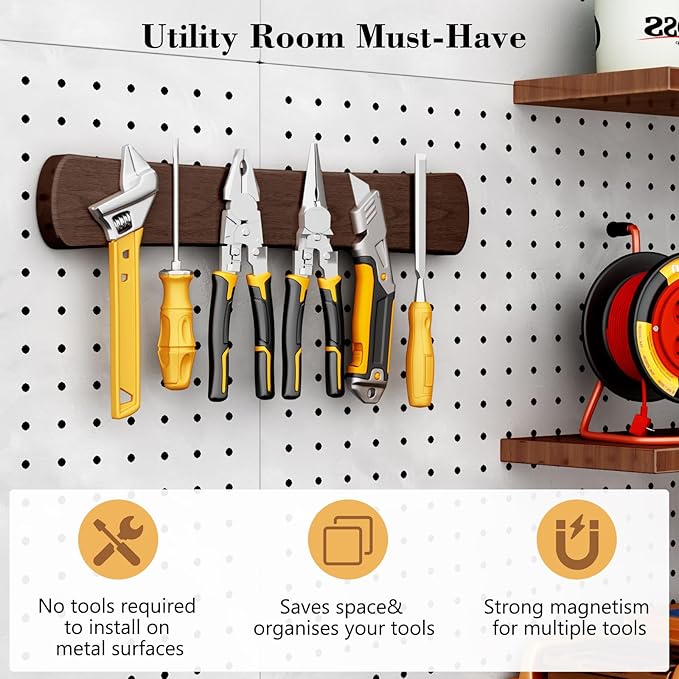 Swaitee Magnetic Knife Holder for Wall, 24 Inch Large Acacia Wood Magnetic Knife Strip, Kitchen Storage Organizer, Fridge Side Mount, Housewarming Gifts for New Home