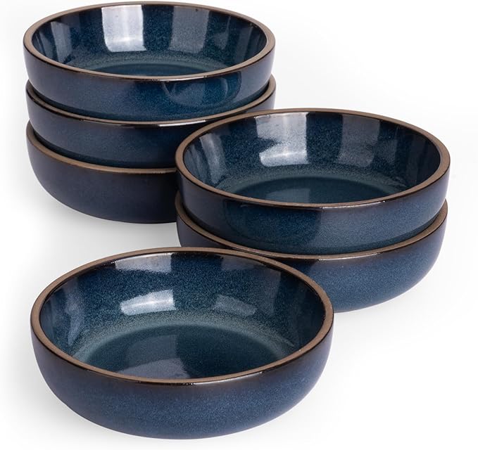 famiware Ceramic Soy Sauce Dish, 3oz Dipping Bowls Set of 6, Midnight Blue