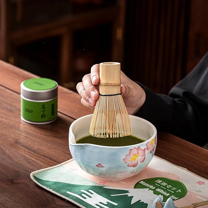 Clay&Fire Matcha Whisk set, 9 pcs Handcrafted Matcha Set for Beginner