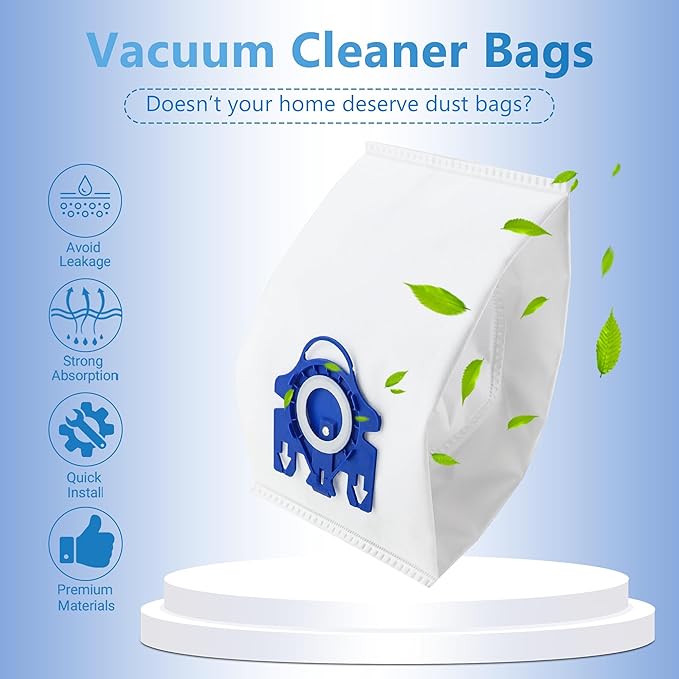 3D Airclean Bags Fit for Miele GN Classic C1 Complete C1 C2 C3, Pack of 12