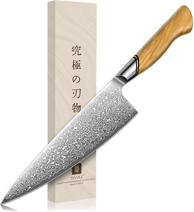 TIVOLI Damascus Chef Knife – Japanese VG10 Professional Kitchen Knife