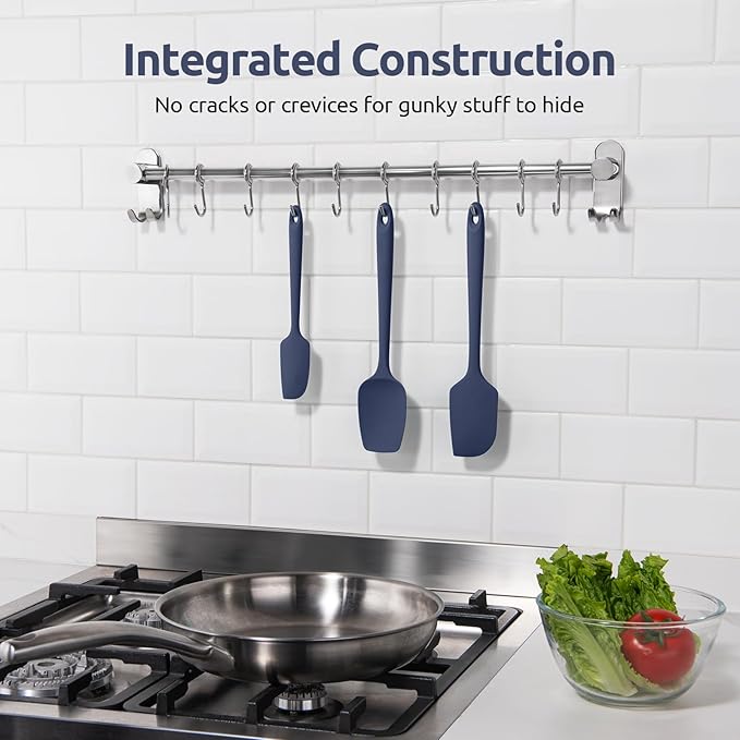 U-Taste Silicone Spatula Set, 600ºF High Heat Resistant, 3Pc, Midnight Blue