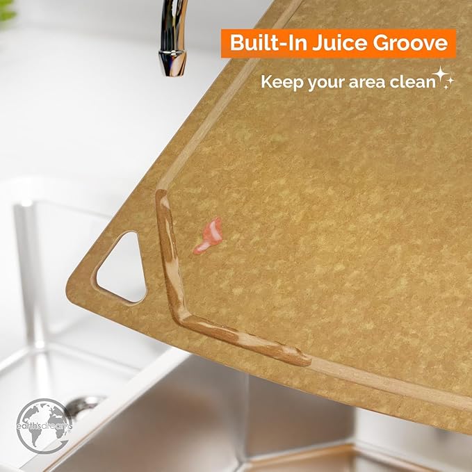 Earth's Dreams Composite Wood Cutting Board Set of 3, Built In Juice Groove