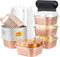 LNYZQUS 5oz Mini Cake Pans with Lids, Small Brownie Baking Tins 120 Pack