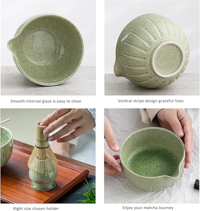TANG PIN Matcha Set - Match Bowl and Whisk, 15 OZ Matcha Whisk Set