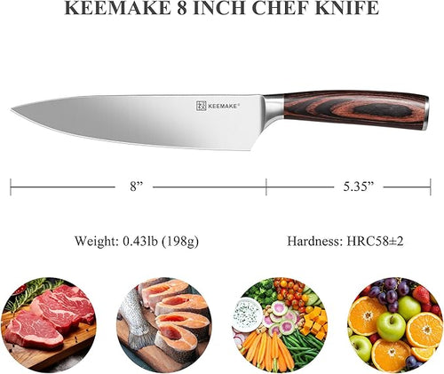 10" Damascus Chef Knife, Ultra Sharp 10° Edge Japanese VG10 Kiritsuke Kitchen Knife with Ash Sheath, 67 Layers Hand Forged Hammered Cooking Knife for Meat, Vegetable & Fruit, Camping & BBQ Gift