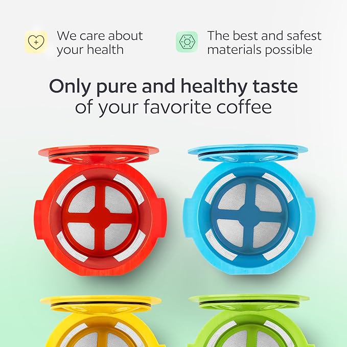 4 Reusable K Cups for Keurig K Supreme, K Supreme Plus, K Slim with Multistream Technology, K-Brew Chill, K-Duo Hot & Iced (Gen 2) – 4 Colors Refillable Kcups Coffee Filters for Keurig Coffee Makers