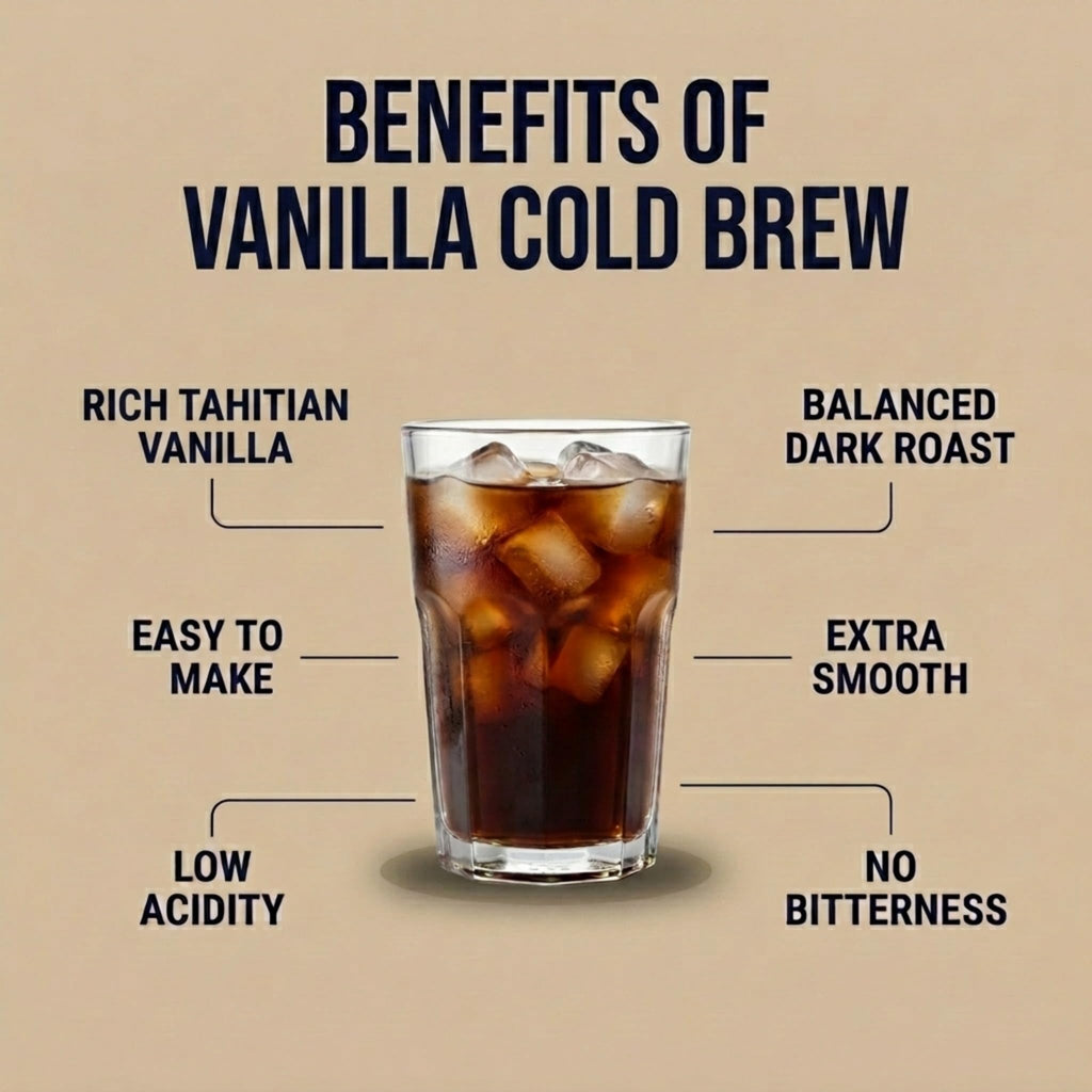 Cold Brew Organic Coarse Ground Flavored Coffee, Chocolate Mocha Flavor, Dark Roast, Colombian Supremo, Coarse Grind for Cold Brew Coffee & French Press, 1 LB