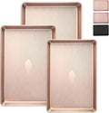 Sakerplus Nonstick Baking Sheet Pan Set of 3, Heavy Duty Cookie Sheets for Oven, 0.6mm Thick Quarter Size & Half Size & Jelly Roll Pan, Rustproof & Easy Clean with Textured Surface(Champagne Gold)