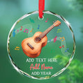 Ukulele Musical Instrument Glass Ornament Xmas 2026, Personalized Instrument Christmas Ornament Gift for Ukulele Player, Ukulelist Keepsake Christmas Tree, Custom Text & Name Musician Glass Ornaments