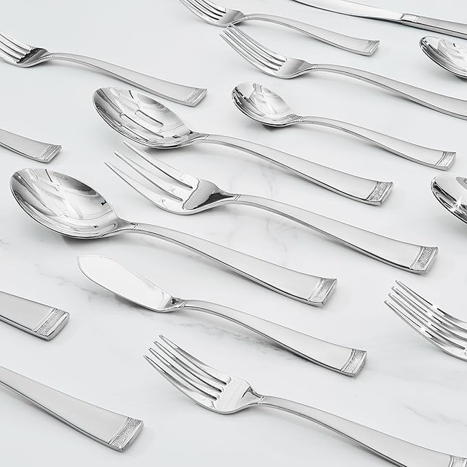 KINGSTONE 20-Piece Flatware Set, 18/10 Stainless Steel Silverware Set for 4