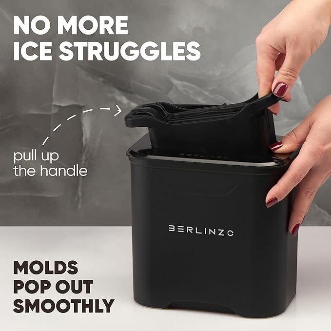 Berlinzo Clear Ice Cube Maker Mold - 2 2.1in Whiskey Squares, Non-Electric