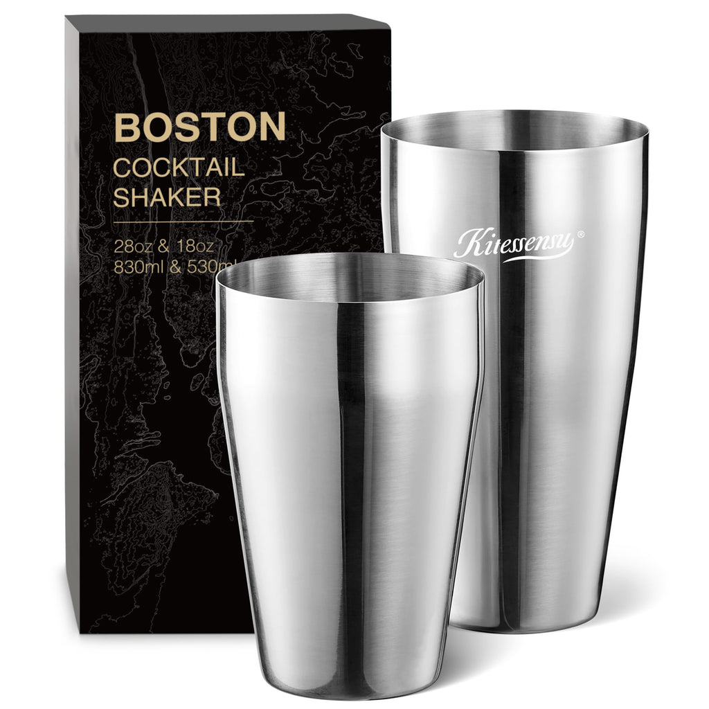 KITESSENSU Cocktail Shaker Set, 2-Piece Boston Shaker Set for Drink Mixing