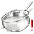 Inqibee 13 Inch Stainless Steel Frying Pan with Lid, Detachable Handle