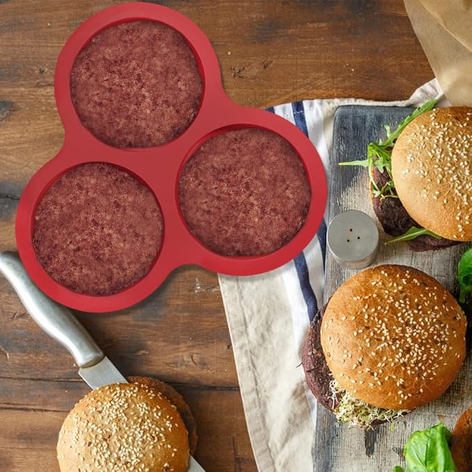 AIFUDA Nonstick Silicone Muffin Pans - 3 Cavity, 3 Pcs, Three Colors, Air Fryer Accessories for Fryers Above 6QT