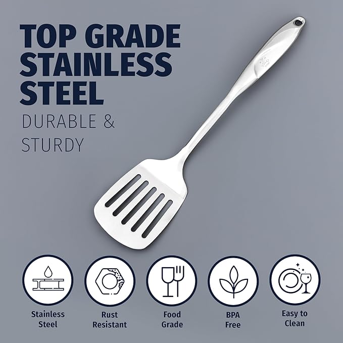 Zulay Kitchen Stainless Steel Slotted Spatula Turner