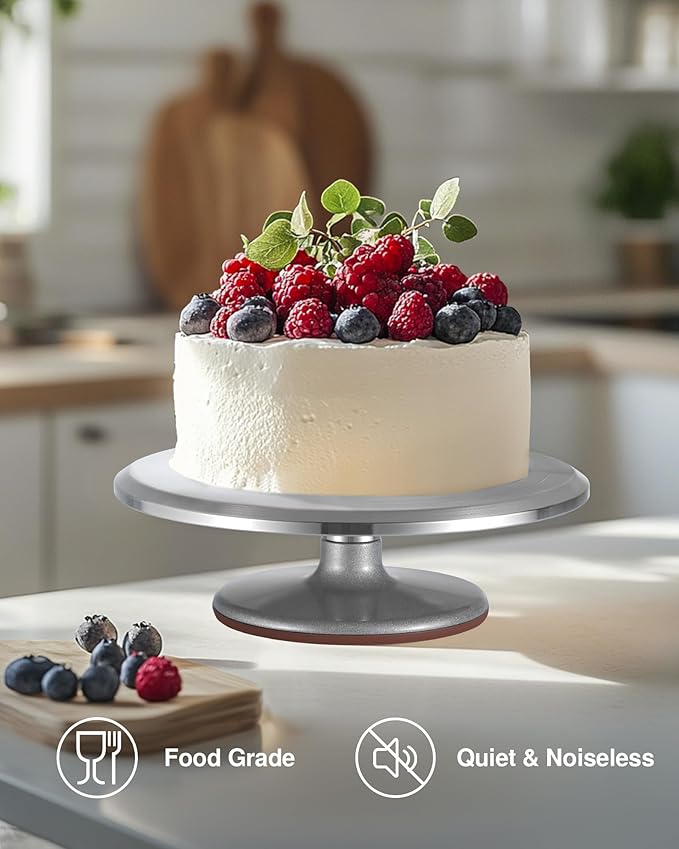 Puroma Aluminum Cake Turntable Rotating Non-slip Decorating Cupcake Cake