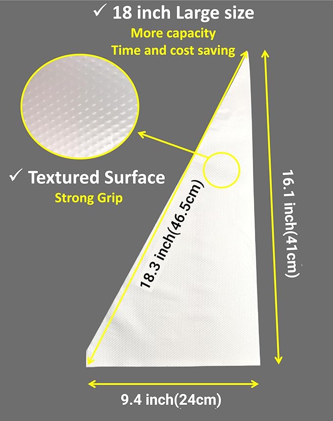 ANEWONDER 18 Inch Large Piping Bags Disposable Pastry Bags 100 Pack Thick Plastic Anti-Burst Icing Piping Bags For Frosting Decorating Cake Cupcake Cookie (18 Inch-100 Pack)