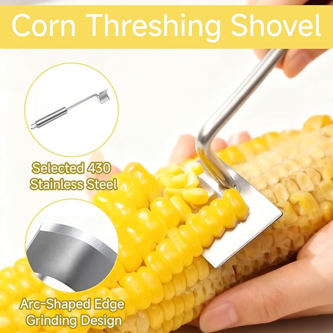 3 Pcs Corn Tool Set – 2026 Upgraded Corn Peeler for Corn on the Cob,Corn Holder, Corn Cob Stripper Tool,Multi-Use Corn Cob Stripper Tool for Home Kitchen, Outdoor Barbecues & Camping